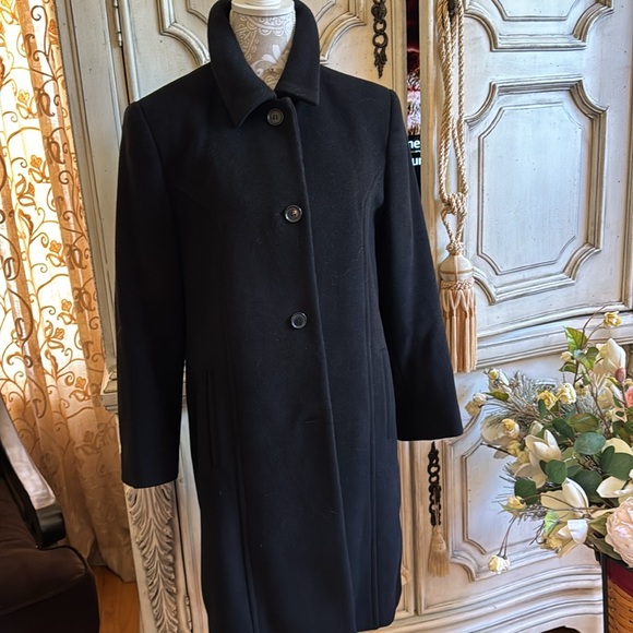 LIZ CLAIBORNE COAT LUXURIOUS CASHMERE & WOOL-SATIN LINING EX-COND. VTG SZ 12 - Picture 5 of 15